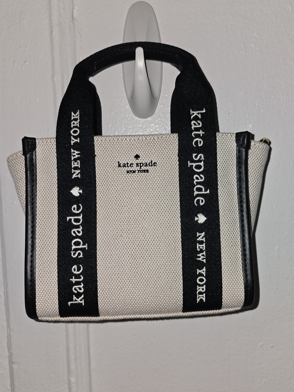 kate spade Black & Cream Mini Tote Bag